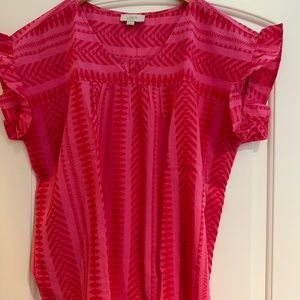 LOFT Pink Patterned Blouse